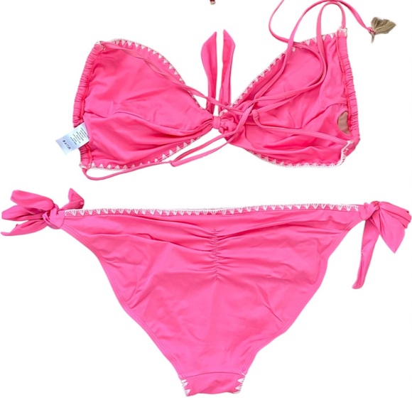 Swimsuits for All Ashley Graham | Pink Sahara Side Tie Pink Bikini | 16-18 - Picture 7 of 9